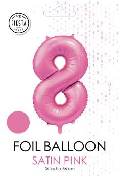 XXL Folienballon Zahl 8 Satin Rosa